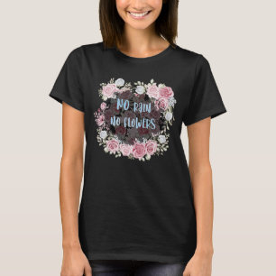 Camiseta Rosas De Aquarela Azul Flor Para Mulheres Sem Chuv