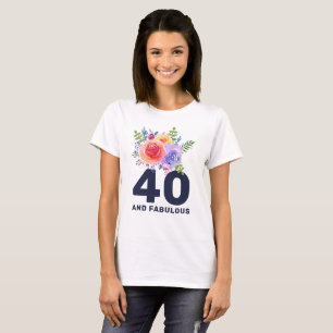 Camiseta Rosas de aquarelas Buquê floral Fabuloso 40