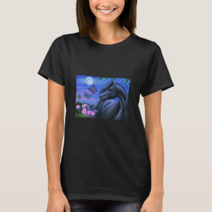 Camiseta Rosas de Borboletas de Cavalo Negro