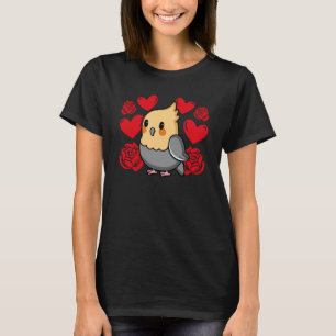 Camiseta Rosas de Dia de os namorados de coração Cockatiel 