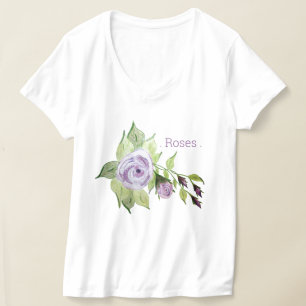 Camiseta Rosas de Flor Roxo