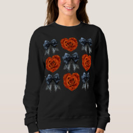 Camiseta Rosas de laranja do Halloween e coquetes pretos