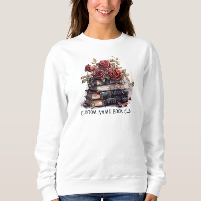 Camiseta Rosas de Livro, Clube de Livro Personalizado (Frente)