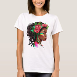 Camiseta Rosas de mulheres africanas lindas