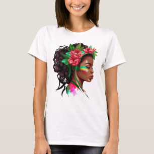 Camiseta Rosas de mulheres africanas lindas