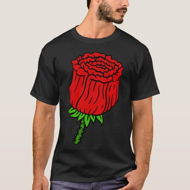 Camiseta Rosas de rosa vermelha. Um Presente De Amor. (Frente)
