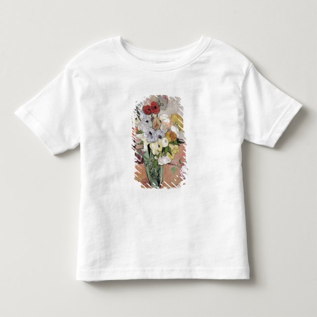 Camiseta Rosas de Vincent van Gogh | e anêmonas, 1890 (Frente)