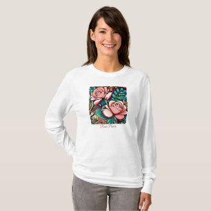 Camiseta Rosas duplos: um arranjo flexível espetacular