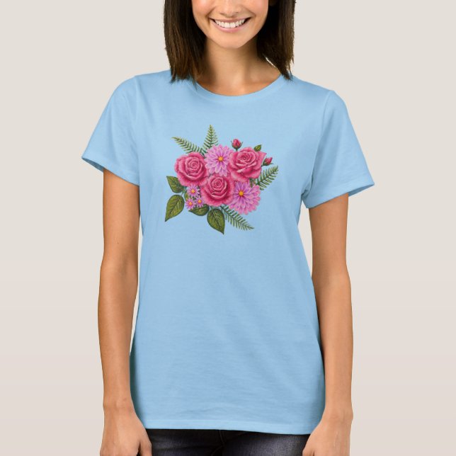 Camiseta Rosas e Dálias (Frente)