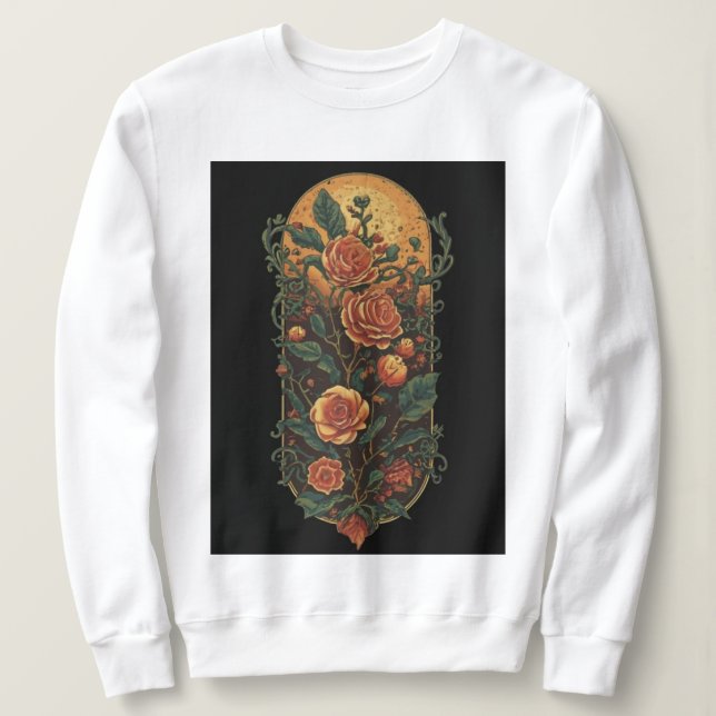Camiseta Rosas e plantas de colheita (Frente do Design)