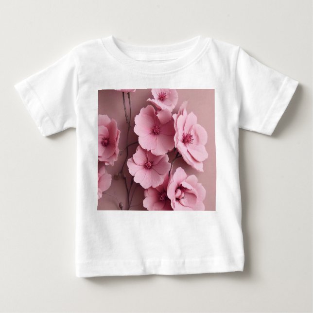 Camiseta Rosas Escorregadios Cor-de-rosa Padrão Aestético F (Frente)