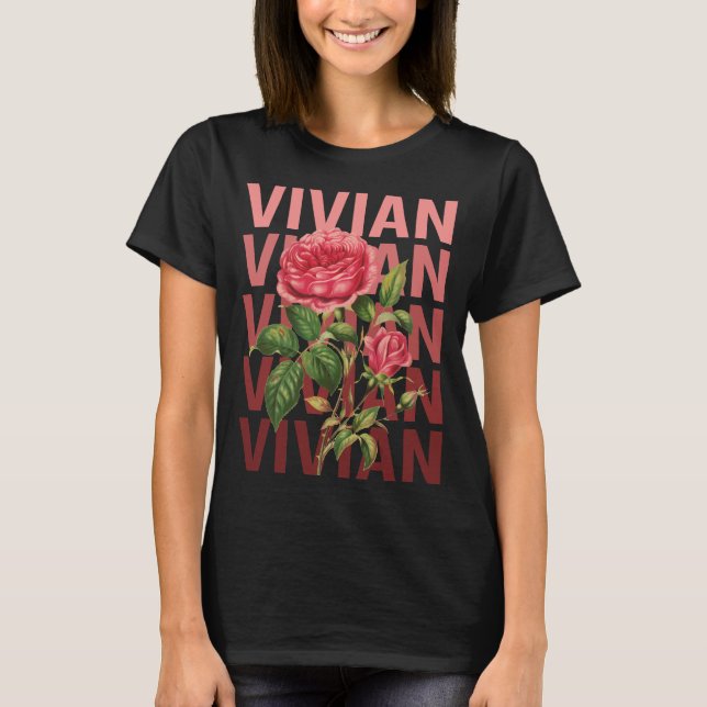 Camiseta Rosas Lindas - Vivian Nome (Frente)