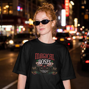 Camiseta Rosas Mágicas Floral Gótico
