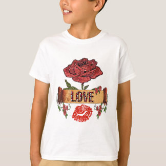 Camiseta Rosas Rockabilly RAB, Amor & Batom