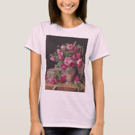 Camiseta Rosas rosa (por Ferdinand Georg Waldmüller)