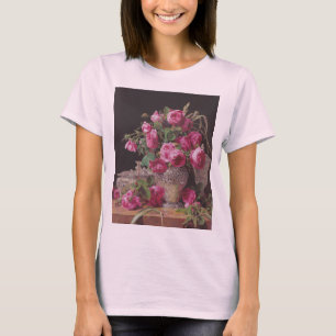 Camiseta Rosas rosa (por Ferdinand Georg Waldmüller)