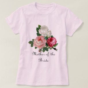 Camiseta Rosas Rosa Vintage Mãe da Flor Noiva