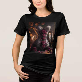 Camiseta Rosas Roxos do Corpo Vitoriano Gótico outono