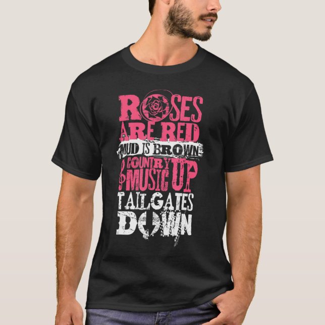 Camiseta Rosas são lama vermelha é música castanha sertanej (Frente)