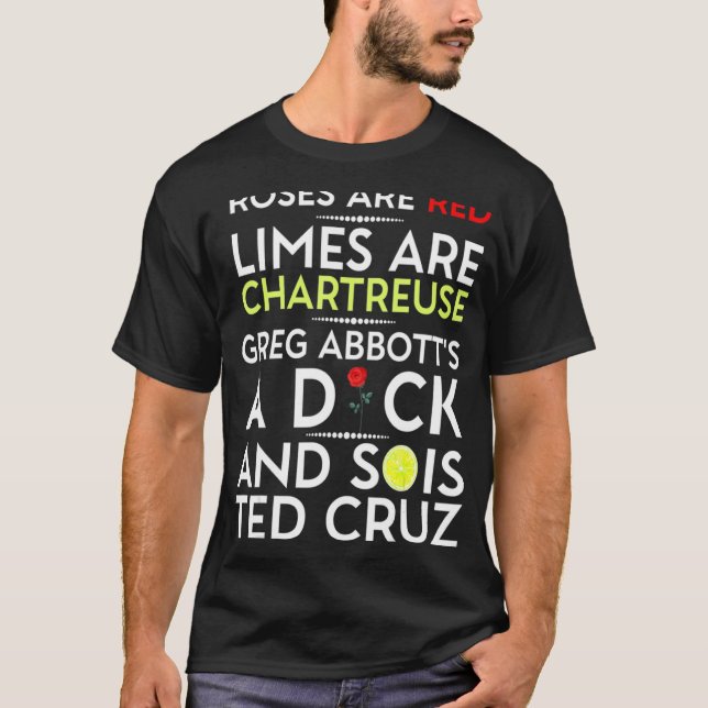 Camiseta Rosas São Limões Vermelhos Greg Abbott A (Frente)