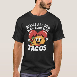 Camiseta Rosas São Tacos Red Blah Sobre Comida Mexicana Eng