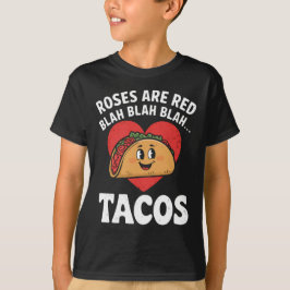 Camiseta Rosas São Vermelhas Blah Tacos Dia dos Namorados E