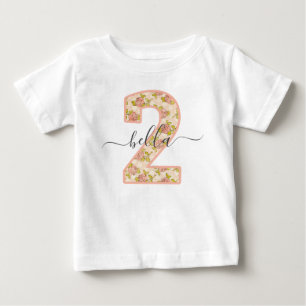 Camiseta Rosas Shabby Chic & Nome Personalizado Festa de 2º