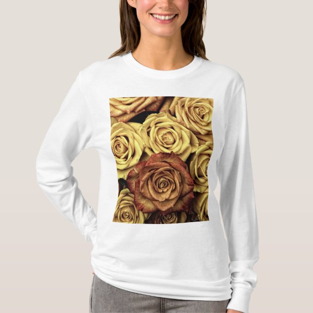 Camiseta Rosas Sintonizados Sepia (Frente)