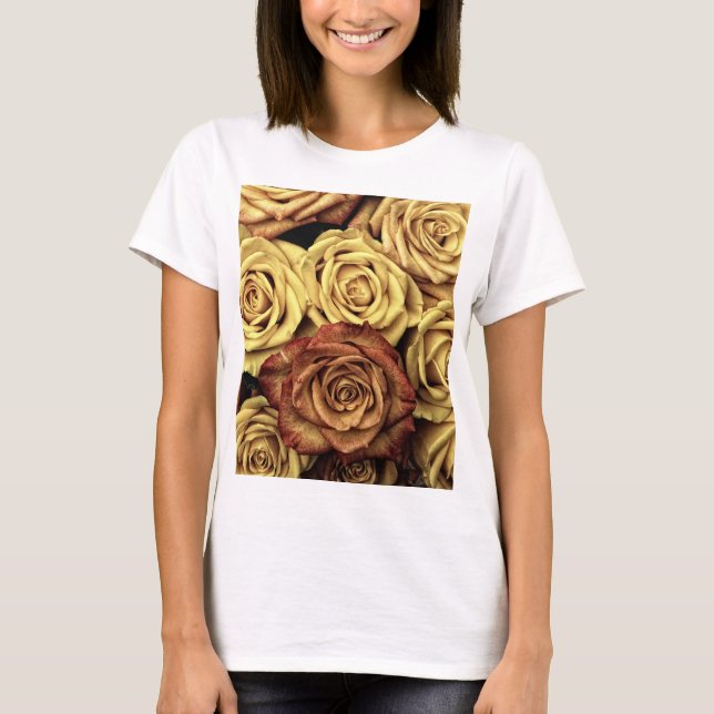 Camiseta Rosas Sintonizados Sepia (Frente)