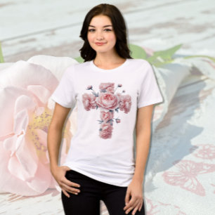 Camiseta Rosas transversais e suaves