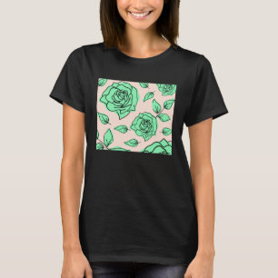 Camiseta Rosas Verdes Flores Modernas e Florais Aestesia P