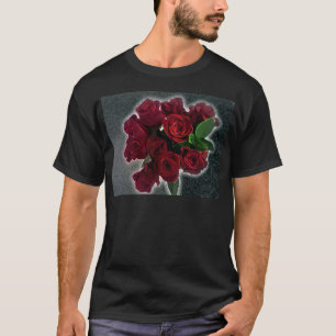 CAMISETA ROSAS VERMELHAS BONITAS