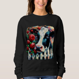 Camiseta Rosas vermelhas de vedação de galinha Holstein