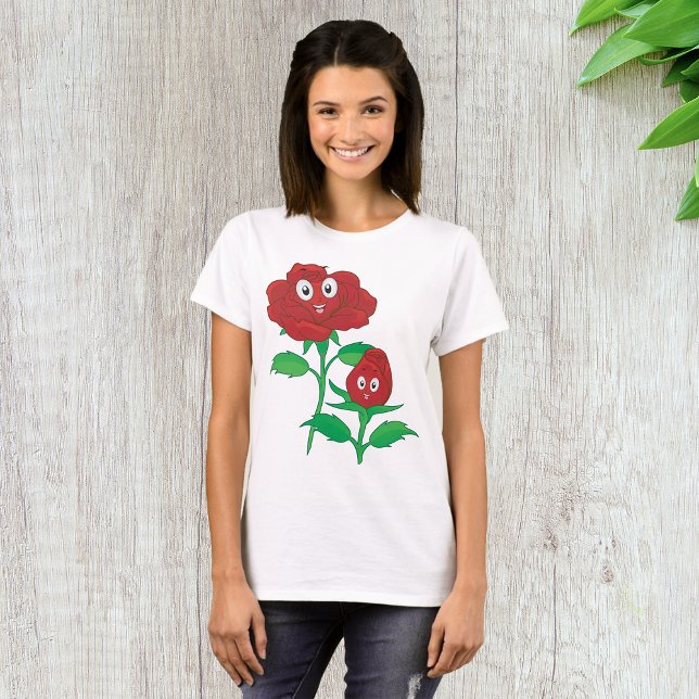 Camiseta Rosas vermelhas felizes (Criador carregado)