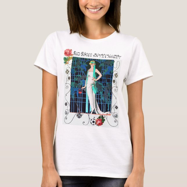 CAMISETA ROSAS VERMELHAS NA NOITE, FASHÃO DE BELEZA ART DEC (Frente)