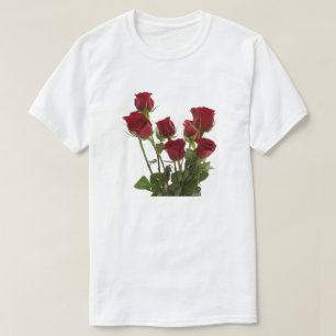 Camiseta Rosas vermelhas Stem Longas