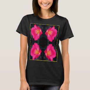 Camiseta Rosas vivas cor-de-rosa Abstrato Floral