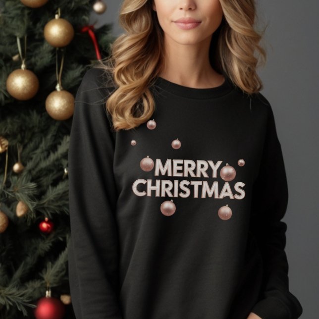 Camiseta Rose Gold Feliz Natal - Design de Feriado (Criador carregado)