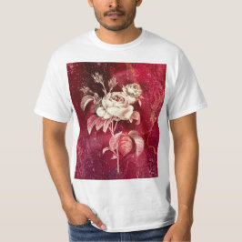 Camiseta  Rose on Red Textured Background