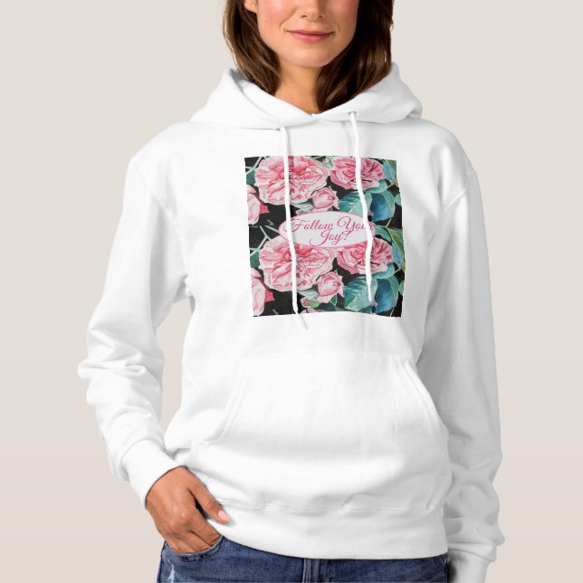 Camiseta Rose Pink Roses floral Follow Your Joy Pattern (Frente)