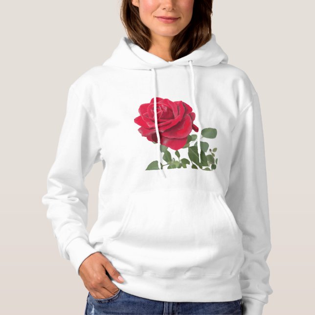 Camiseta  Rose rouge - peinte à la main (Frente)