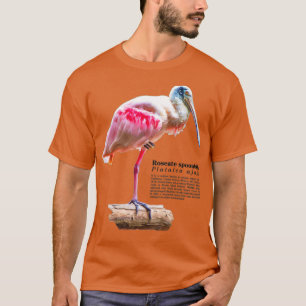 Camiseta Roseate spoonbill ave perto do mar