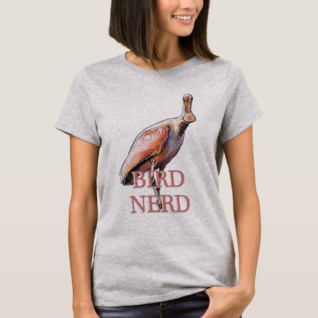 Camiseta Roseate Spoonbill Nerd (Frente)