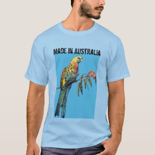 Camiseta Rosella Parrot Cute Bird Feita Na Austrália