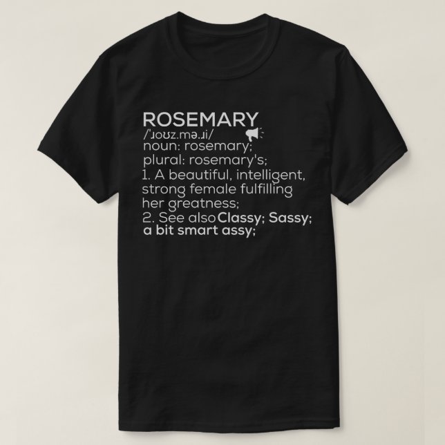 Camiseta Rosemary Definition Rosemary Female (Frente do Design)