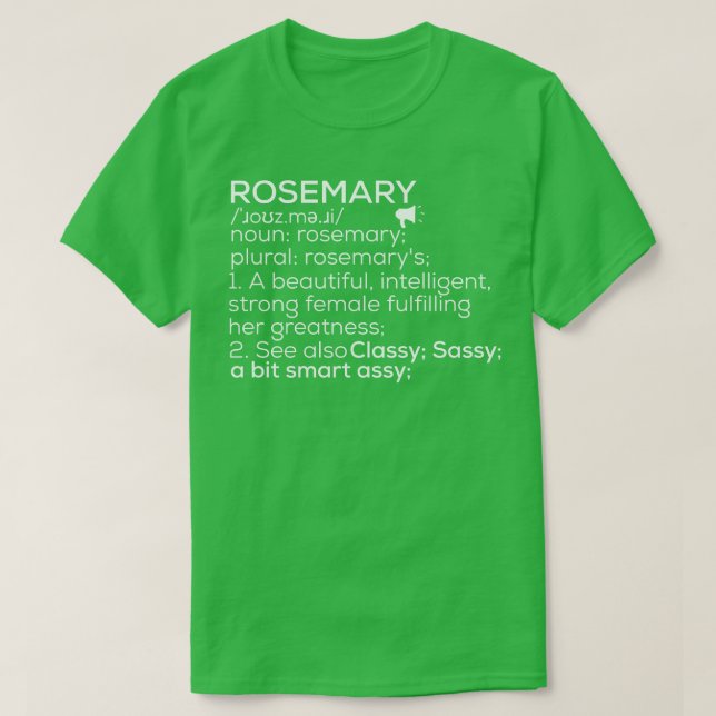 Camiseta Rosemary Definition Rosemary Female (Frente do Design)