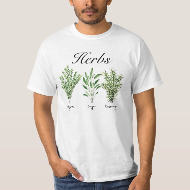 Camiseta Rosemary Thyme Sage Herbs Culinária Cozinha (Frente)