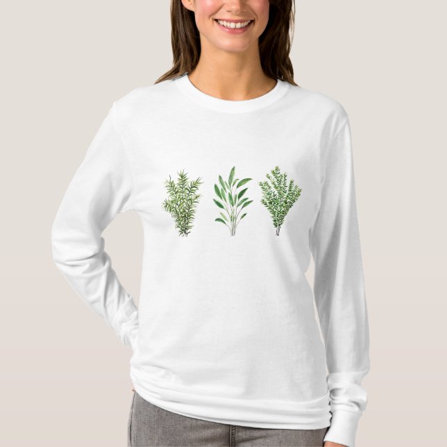 Camiseta Rosemary Thyme Sage Herbs Greenere (Frente)