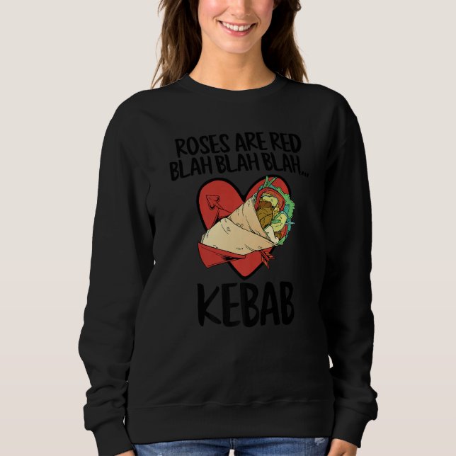Camiseta Roses Are Red Blah Kebab Funny Food Lover Valentin (Frente)