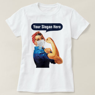 Camiseta Rosie A Rebitadora Com Máscara - Adicione Seu Próp